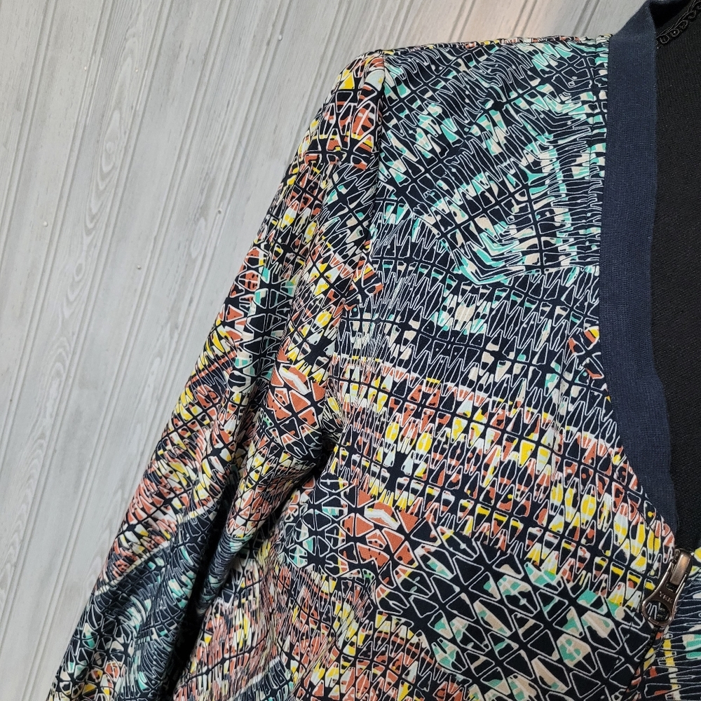 Hinge Multicolored Abstract Pattern Zip Up Jacket… - image 5